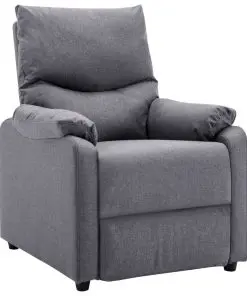 vidaXL TV Recliner Light Grey Fabric