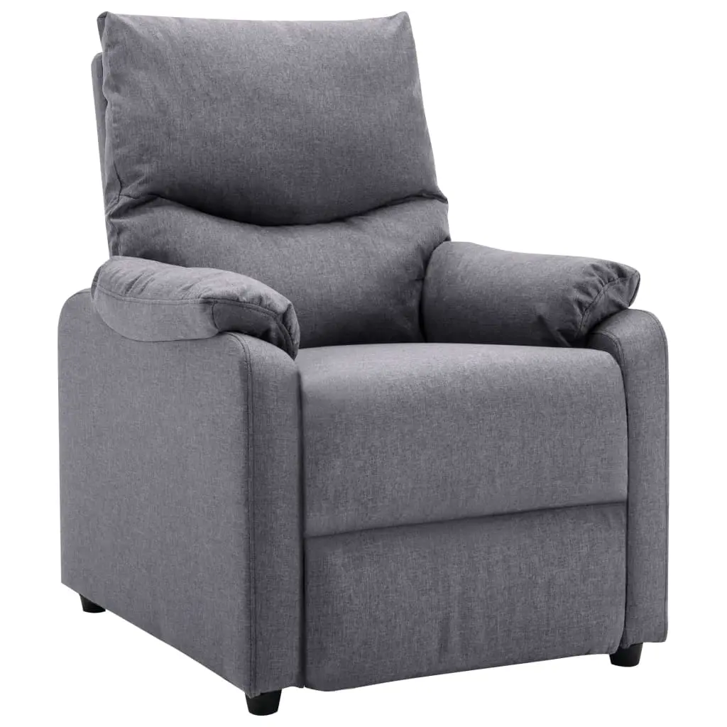 vidaXL TV Recliner Light Grey Fabric