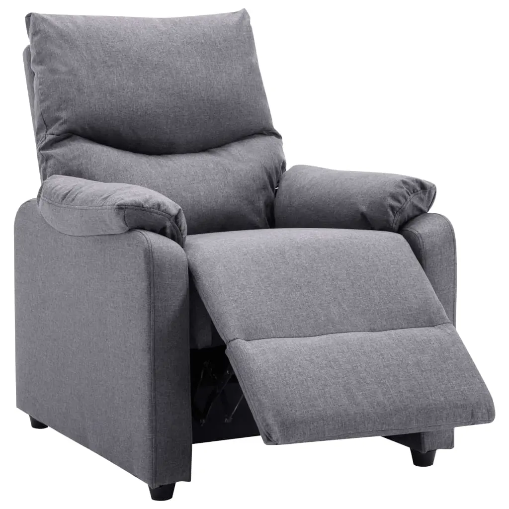 vidaXL TV Recliner Light Grey Fabric