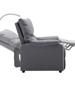 vidaXL TV Recliner Light Grey Fabric