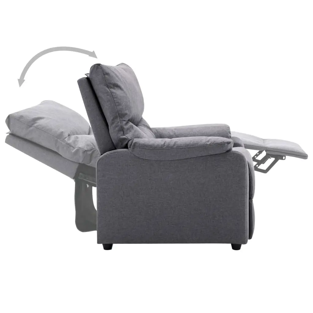 vidaXL TV Recliner Light Grey Fabric