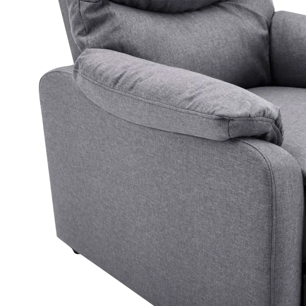 vidaXL TV Recliner Light Grey Fabric