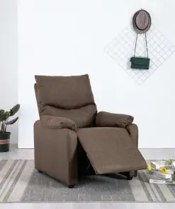 vidaXL TV Recliner Brown Fabric