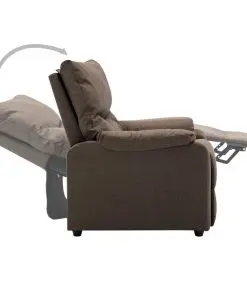 vidaXL TV Recliner Brown Fabric