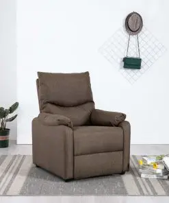 vidaXL TV Recliner Brown Fabric vidaXL TV Recliner Brown Fabric