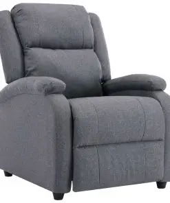 vidaXL TV Recliner Chair Dark Grey Fabric