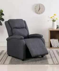 vidaXL TV Recliner Chair Dark Grey Fabric