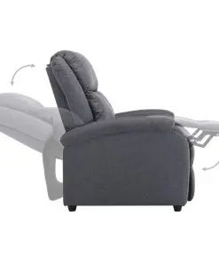 vidaXL TV Recliner Chair Dark Grey Fabric