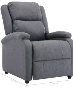 vidaXL TV Recliner Chair Dark Grey Fabric