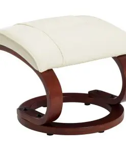 vidaXL Reclining Chair with Footstool Cream White Faux Leather