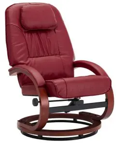 vidaXL Reclining Chair with Footstool Wine Red Faux Leather
