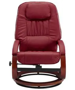 vidaXL Reclining Chair with Footstool Wine Red Faux Leather