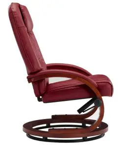 vidaXL Reclining Chair with Footstool Wine Red Faux Leather