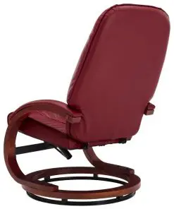 vidaXL Reclining Chair with Footstool Wine Red Faux Leather