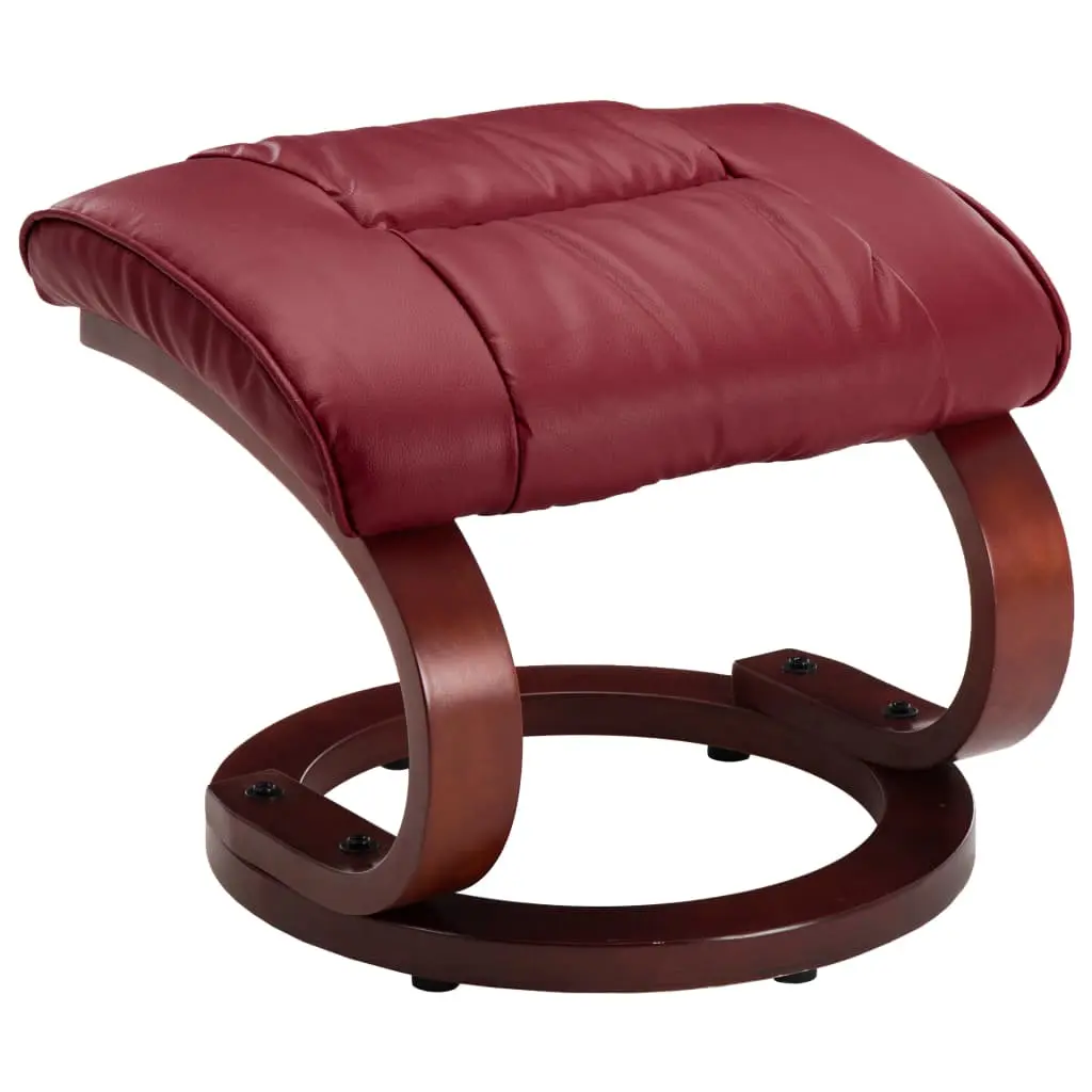 vidaXL Reclining Chair with Footstool Wine Red Faux Leather