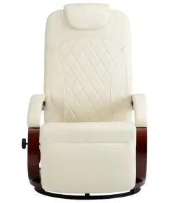 vidaXL TV Recliner Cream White Faux Leather