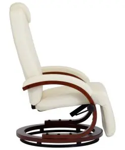 vidaXL TV Recliner Cream White Faux Leather