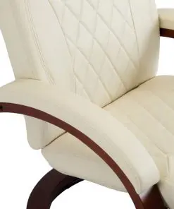 vidaXL TV Recliner Cream White Faux Leather