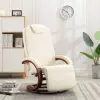 vidaXL TV Recliner Cream White Faux Leather