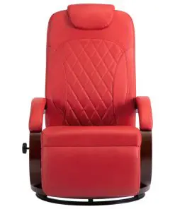 vidaXL TV Recliner Red Faux Leather