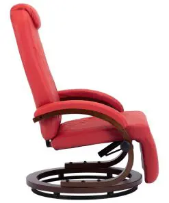vidaXL TV Recliner Red Faux Leather