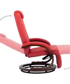 vidaXL TV Recliner Red Faux Leather