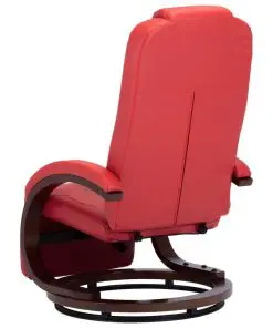 vidaXL TV Recliner Red Faux Leather