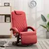 vidaXL TV Recliner Red Faux Leather