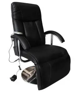 vidaXL TV Massage Chair Black Faux Leather