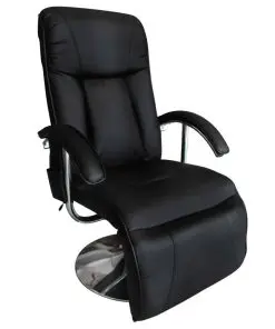 vidaXL TV Massage Chair Black Faux Leather