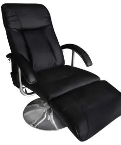 vidaXL TV Massage Chair Black Faux Leather