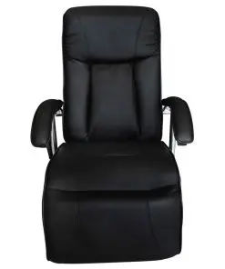 vidaXL TV Massage Chair Black Faux Leather