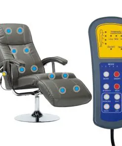 vidaXL Massage Chair Cream Grey Faux Leather