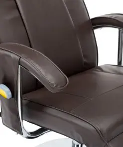 vidaXL Massage Chair Cream Brown Faux Leather