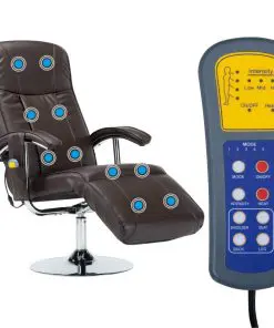 vidaXL Massage Chair Cream Brown Faux Leather