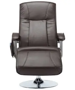 vidaXL Massage Chair Cream Brown Faux Leather