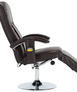 vidaXL Massage Chair Cream Brown Faux Leather