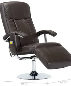 vidaXL Massage Chair Cream Brown Faux Leather