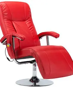 vidaXL Massage Chair Red Faux Leather