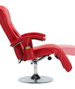 vidaXL Massage Chair Red Faux Leather