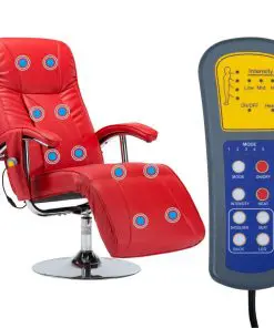 vidaXL Massage Chair Red Faux Leather