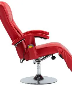 vidaXL Massage Chair Red Faux Leather