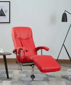 vidaXL Massage Chair Red Faux Leather