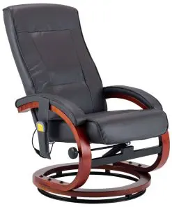 vidaXL Massage Recliner with Footstool Grey Faux Leather