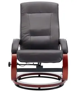 vidaXL Massage Recliner with Footstool Grey Faux Leather