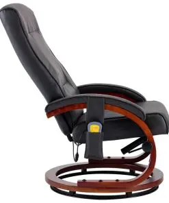 vidaXL Massage Recliner with Footstool Grey Faux Leather