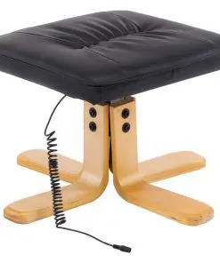 vidaXL TV Massage Recliner with Footstool Black Faux Leather