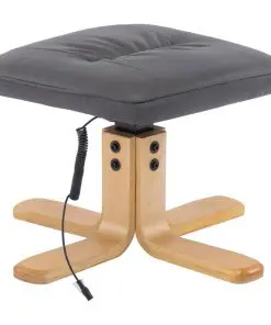 vidaXL TV Massage Recliner with Footstool Grey Faux Leather