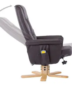 vidaXL TV Massage Recliner with Footstool Brown Faux Leather