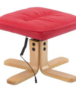 vidaXL TV Massage Recliner with Footstool Red Faux Leather